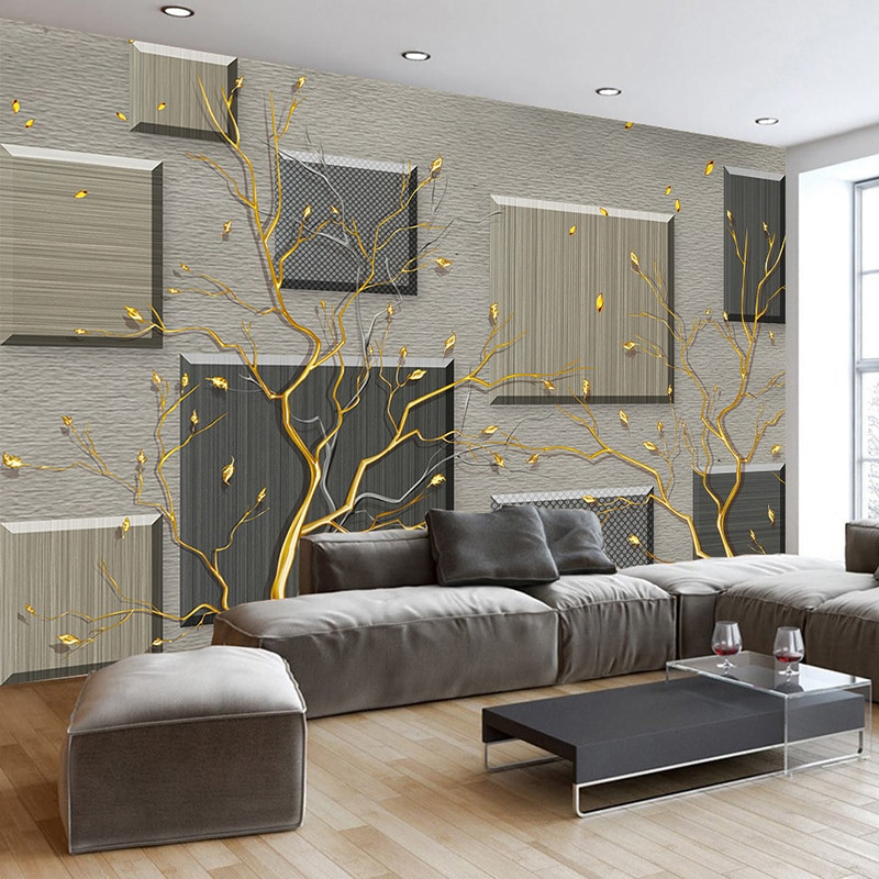 Wall Mural For Living Room
 Custom 3D Wallpaper Murals Modern Simple Abstract Tree