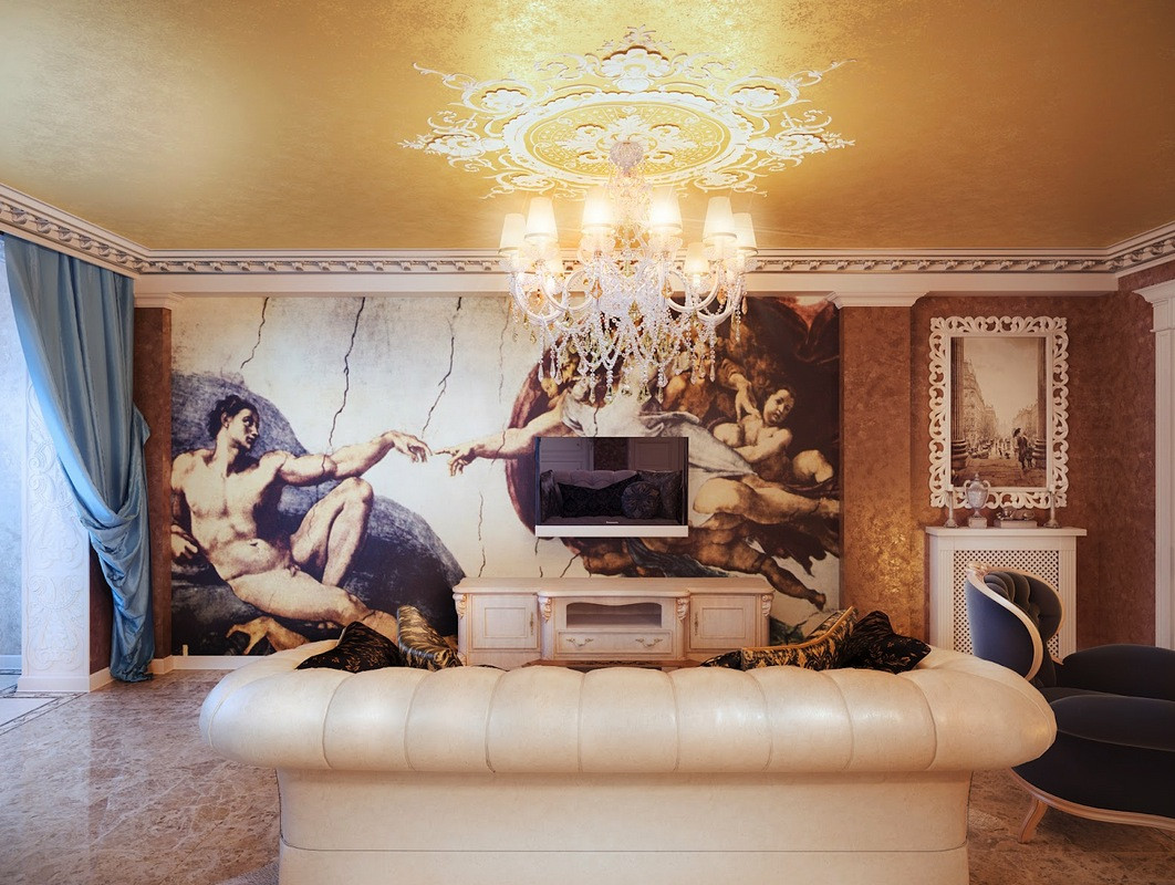 Wall Mural For Living Room
 Classical style living room wall mural