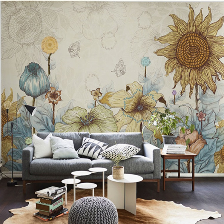 Wall Mural For Living Room
 Elegant Wallpaper Rose Flower Wall Murals 3D Custom