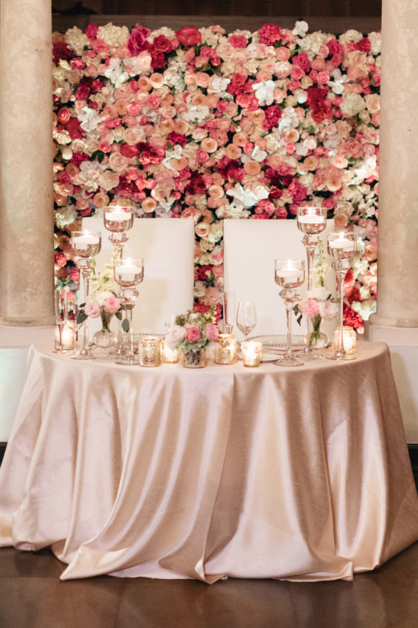 Wall Of Flowers Wedding
 Wall of Flowers Behind Sweetheart Table Elizabeth Anne