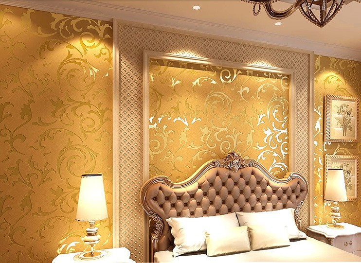 Wall Paper Design For Bedroom
 Wholesale Gold Silver Beige 3 Modern 3d Wallpaper Roll