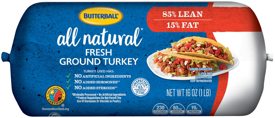 Walmart Ground Turkey
 Butterball Lean Fat Fresh Ground Turkey Roll 1 0