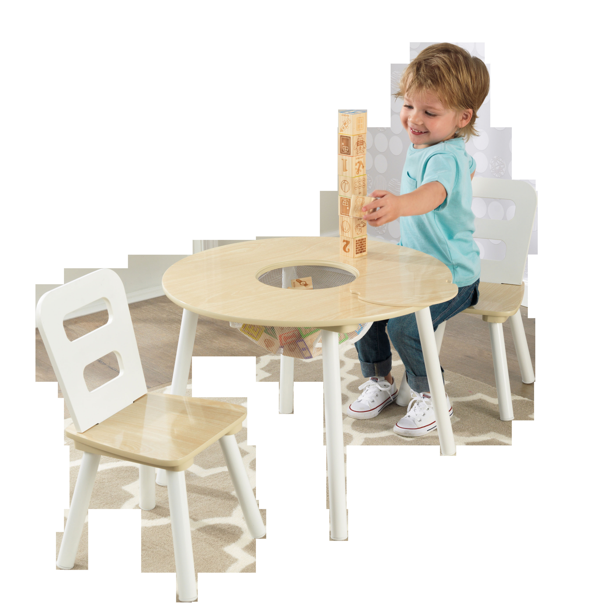 Walmart Kids Table Set
 KidKraft Round Storage Table & 2 Chair Set Natural