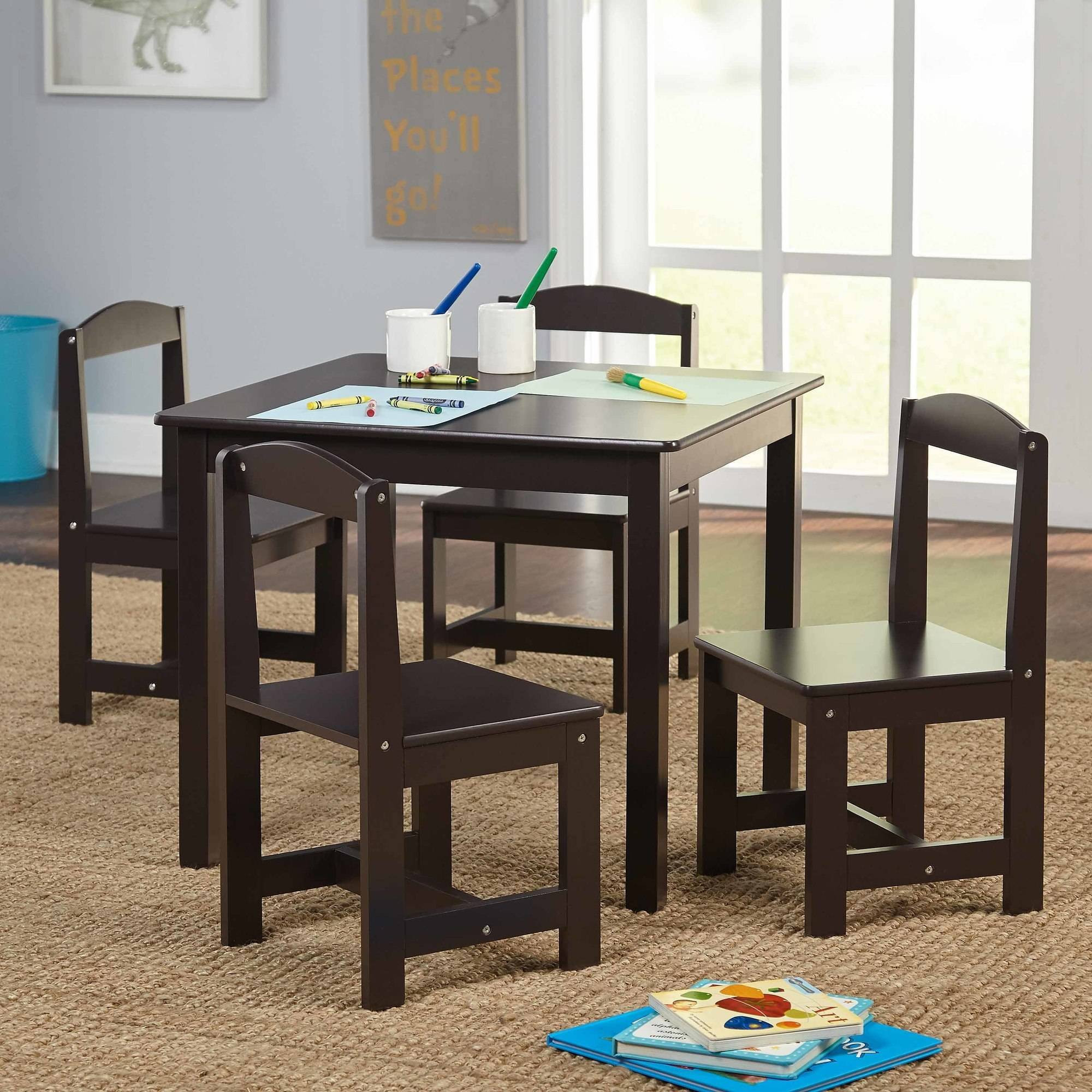 Walmart Kids Table Set
 Hayden Kids 5 Piece Table and Chairs Set Toddler Wood