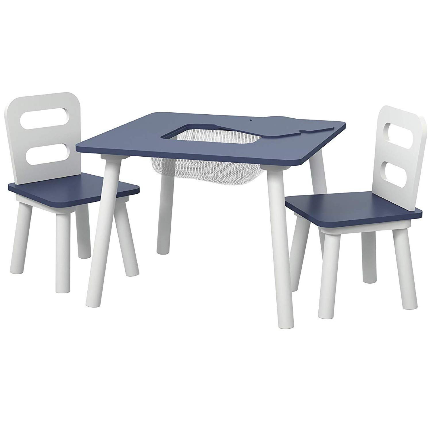 Walmart Kids Table Set
 Pidoko Kids Table and Chairs Set with Storage Blue White