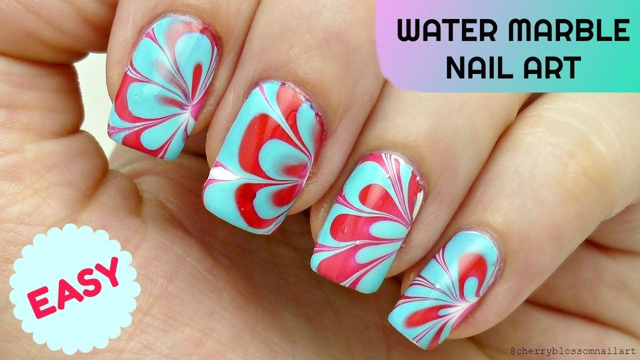 Water Nail Art
 Easy Water Marble Nail Art Step By Step Tutorial For