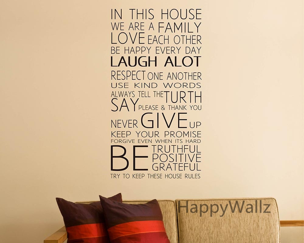 We Are Family Quotes
 In This House We Are Family Quote Wall Sticker Decorating