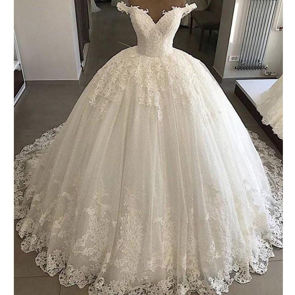 Wedding Ball Gowns 2020
 China Lace Wedding Dress Puffy off Shoulder Bridal Wedding