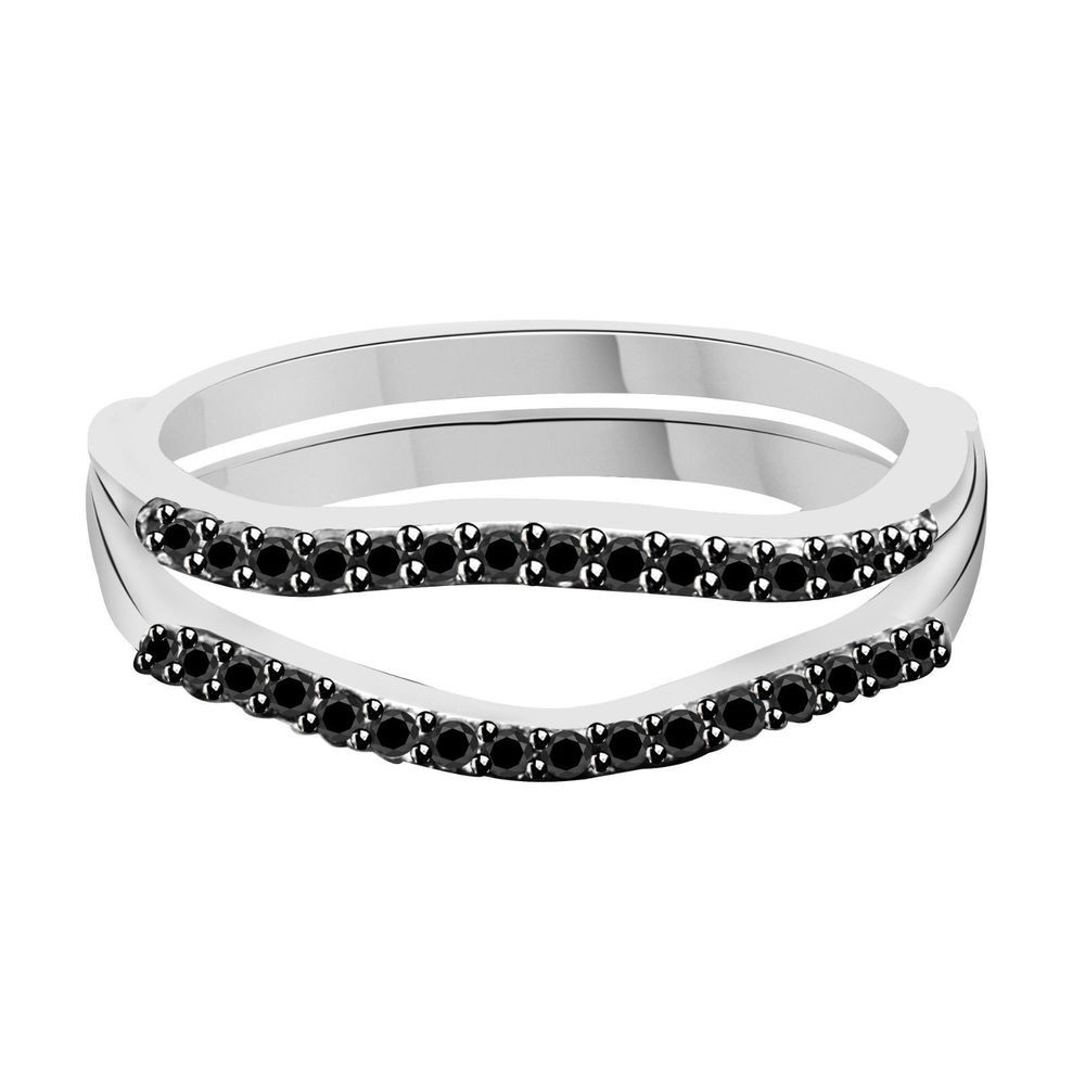 Wedding Band Enhancers
 Black Diamond Solitaire Engagement Ring Enhancer Wrap