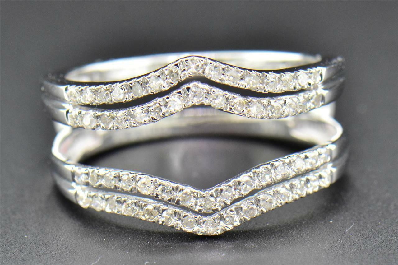 Wedding Band Enhancers
 Diamond Enhancer Wrap Solitaire Engagement Ring 14K White