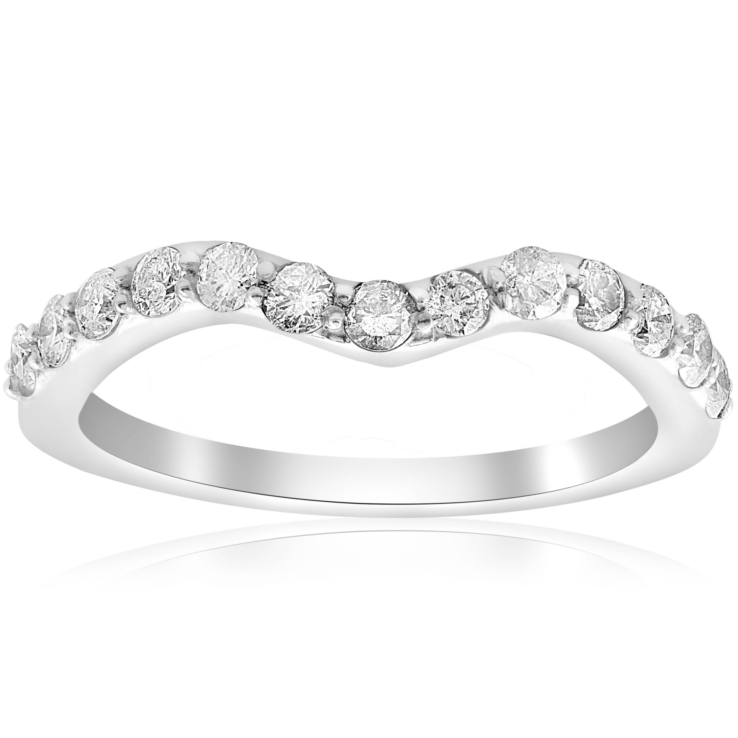 Wedding Band Enhancers
 1 2ct Curved Diamond Notched Wedding Ring Enhancer 14K