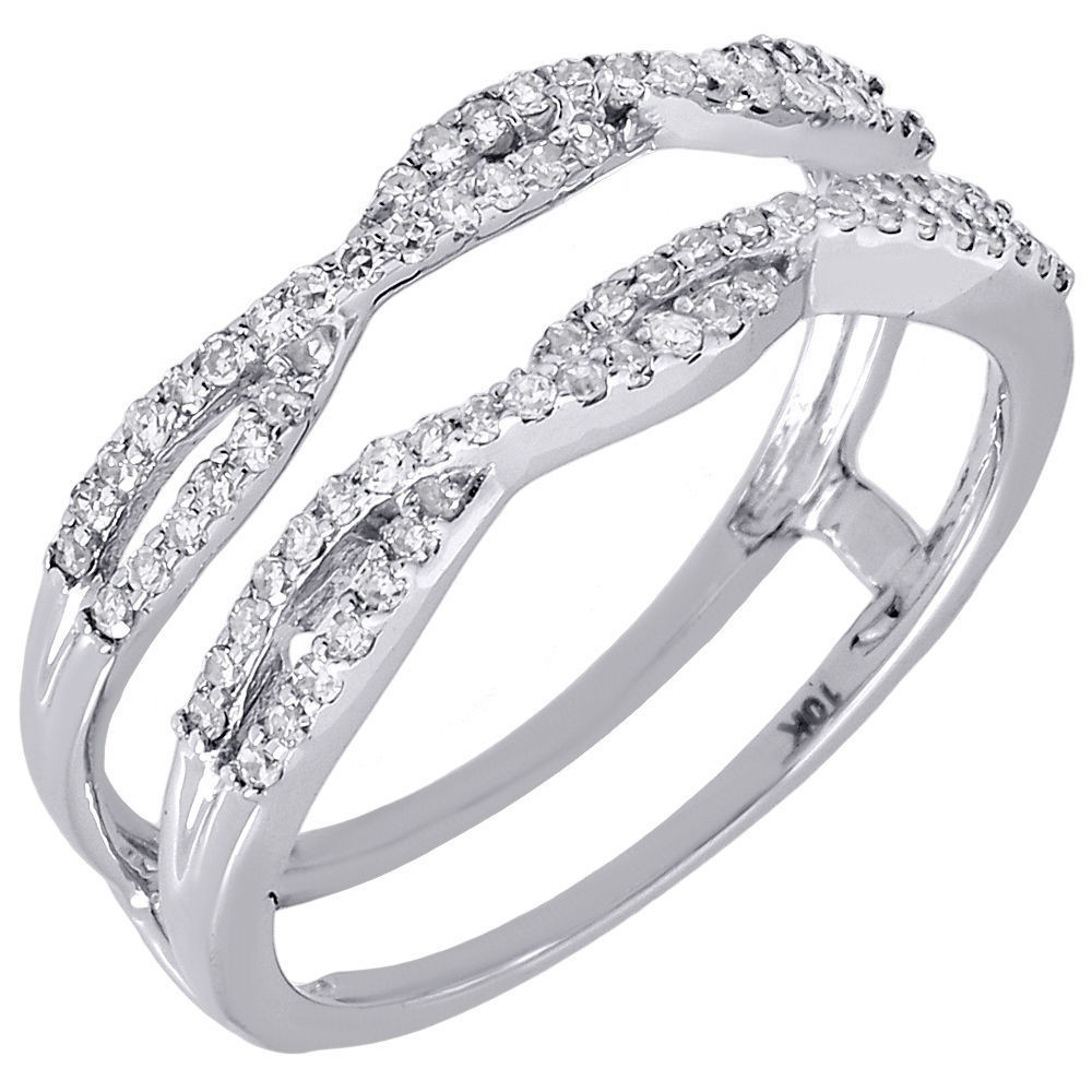 Wedding Band Enhancers
 10K White Gold Diamond Solitaire Engagement Ring Enhancer