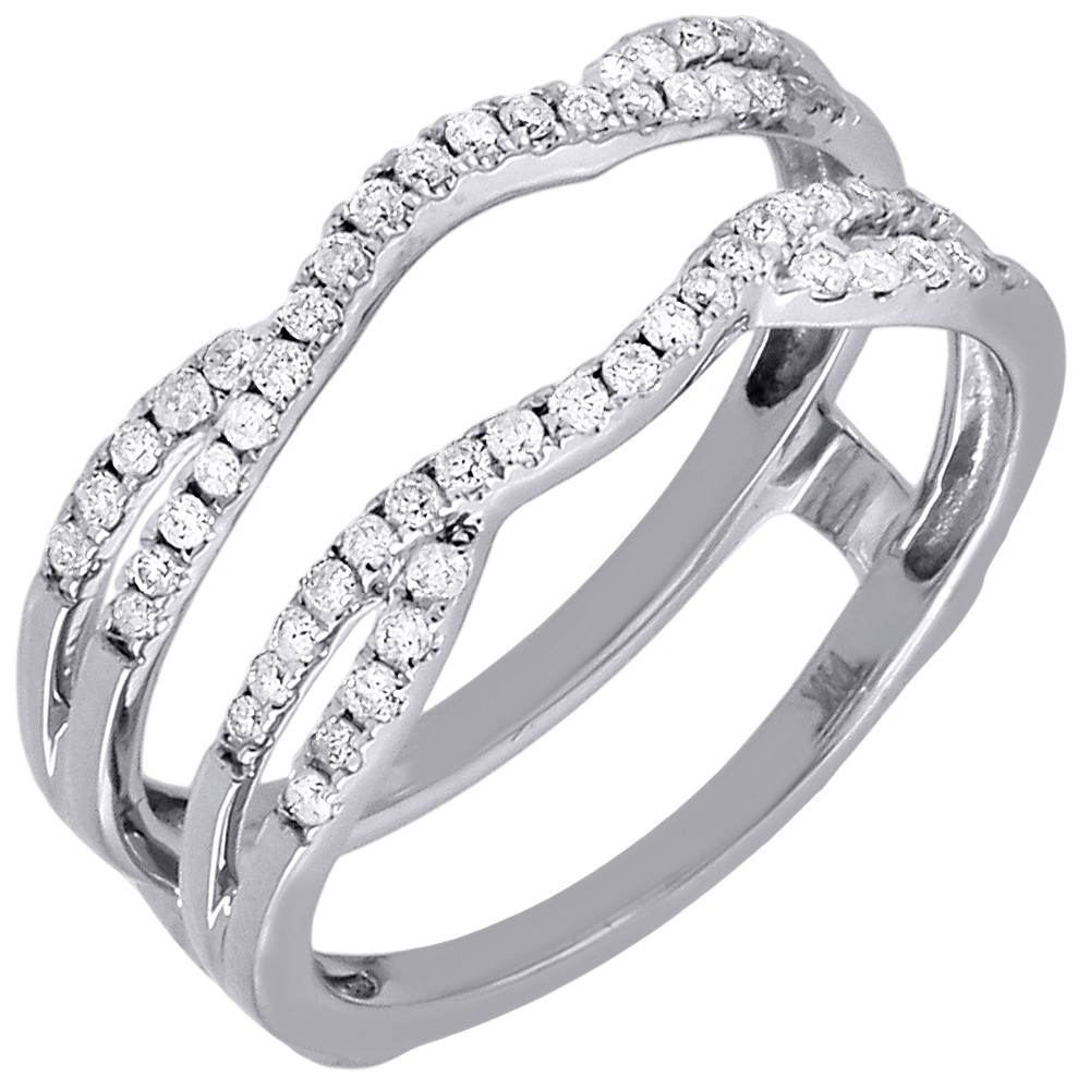 Wedding Band Enhancers
 Diamond Enhancer Wrap Solitaire Engagement Ring Swivel 14K