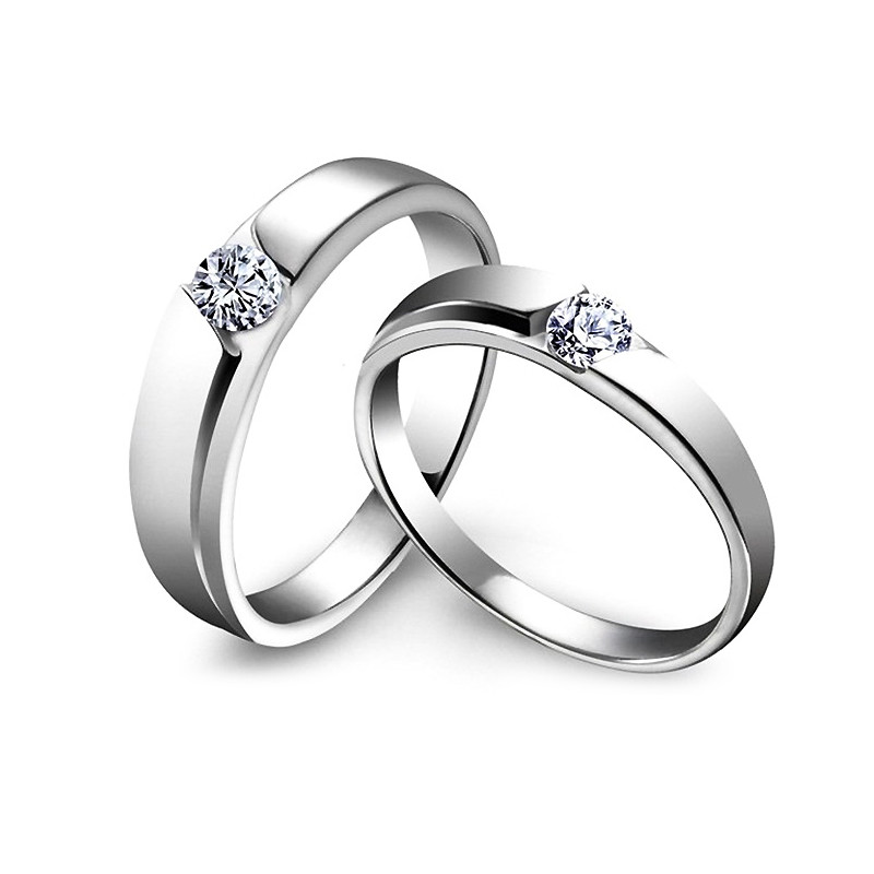 Wedding Band Prices
 925 Sterling Silver with CZ Wedding Band Couple Ring Price