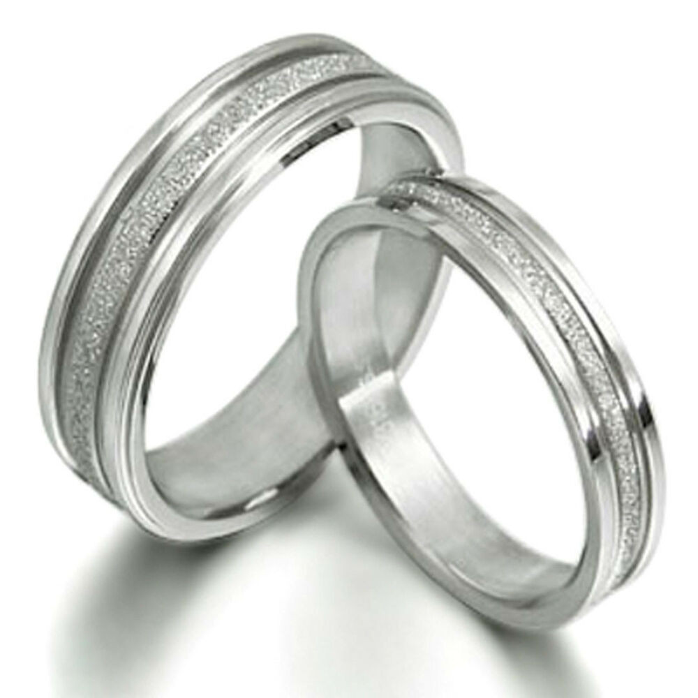 Wedding Bands Sets His And Her Matching
 His and Her Matching Wedding Bands Titanium Ring Set 016A3