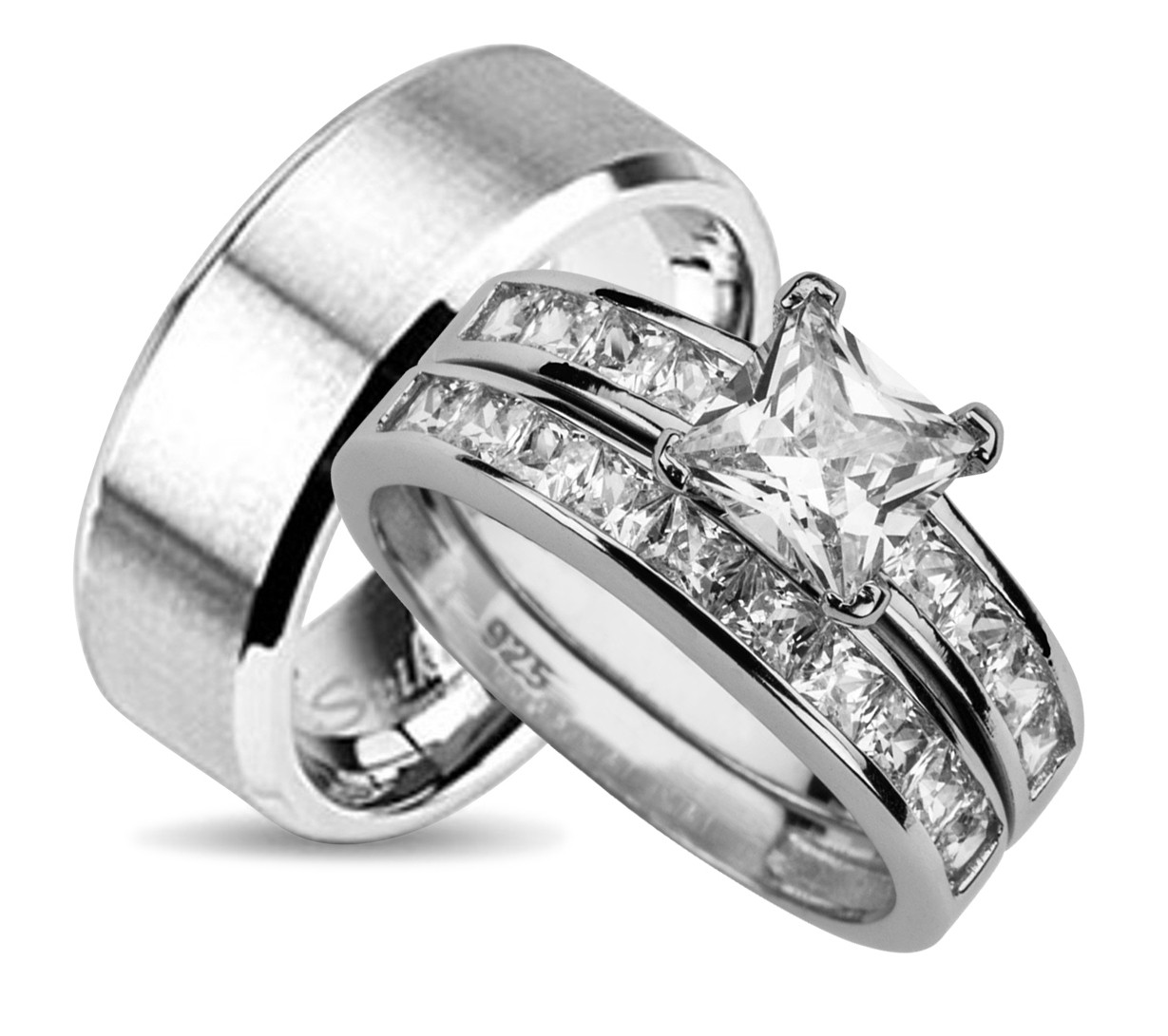 Wedding Bands Sets His And Her Matching
 LaRaso & Co His and Hers Wedding Ring Set Matching