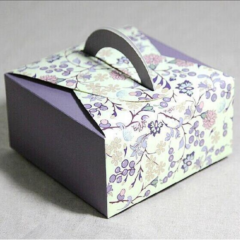Wedding Cake Box
 10pcs lot 14x14x6 5cm Retro Mini Kraft Paper Box DIY