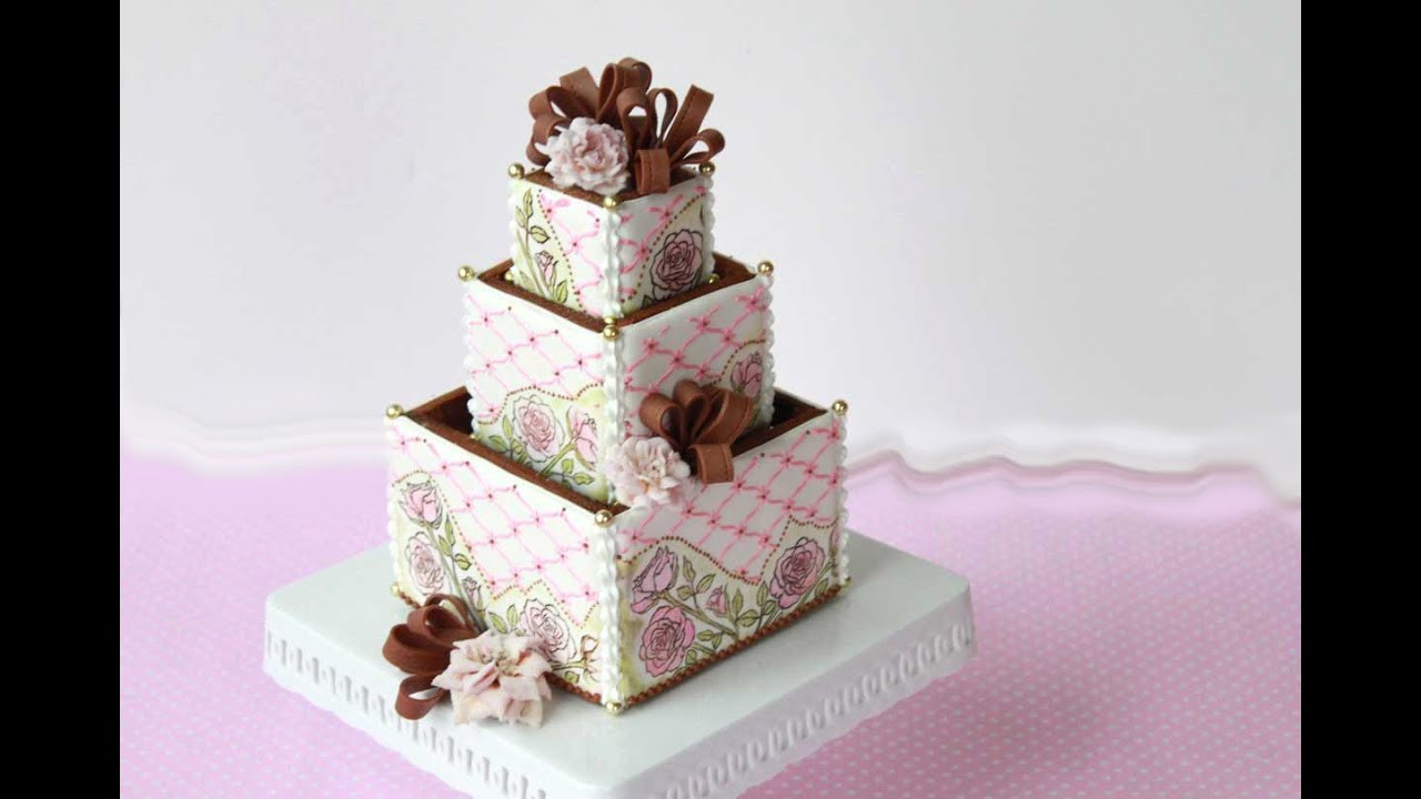 Wedding Cake Box
 How to Assemble 3 D Cookie Wedding Cake Boxes