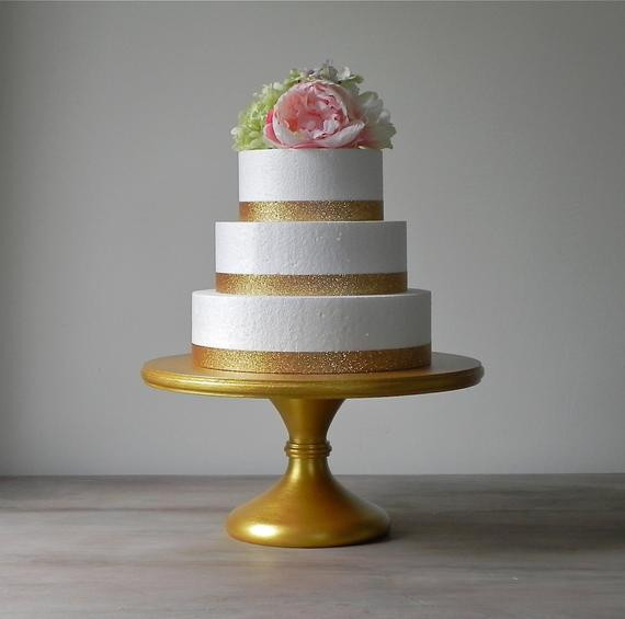 Wedding Cake Pedestal
 16 Gold Metallic Wedding Cake Stand Pedestal by