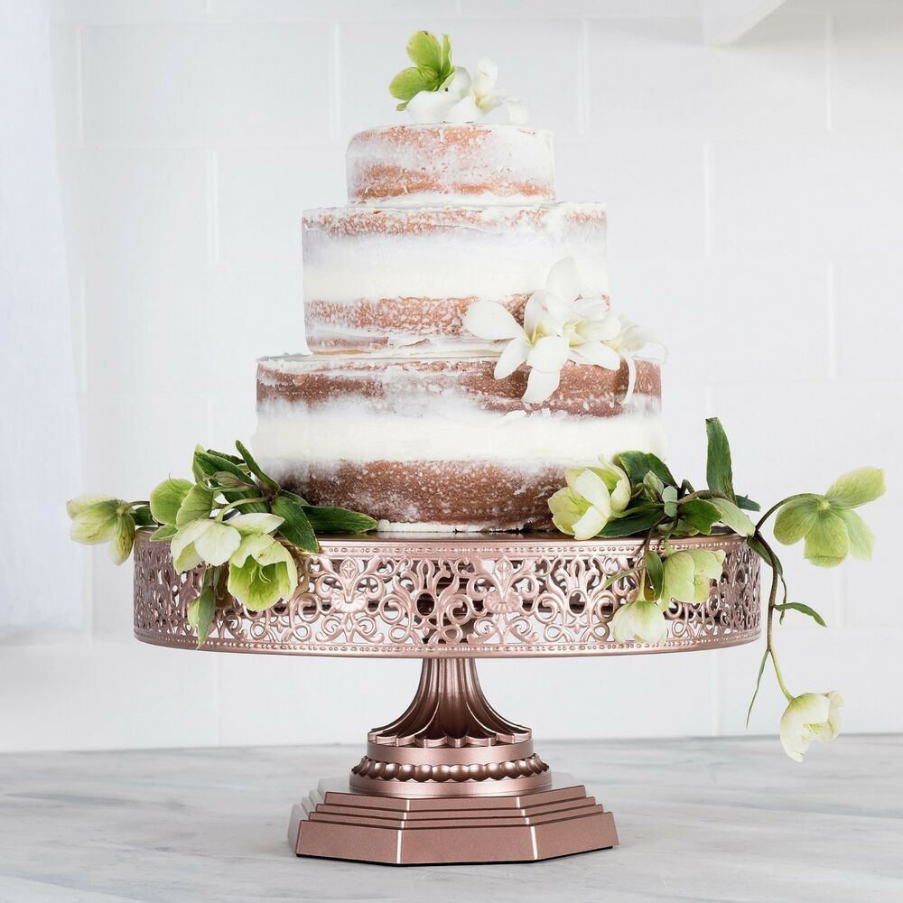 Wedding Cake Pedestal
 12 Inch WEDDING CAKE STAND Round Metal Event Party Display