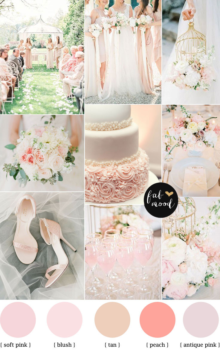 Wedding Color Scheme
 blush pink garden wedding colour palette