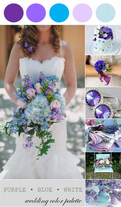 Wedding Color Scheme
 Wedding Color Palette Purple Blue and White