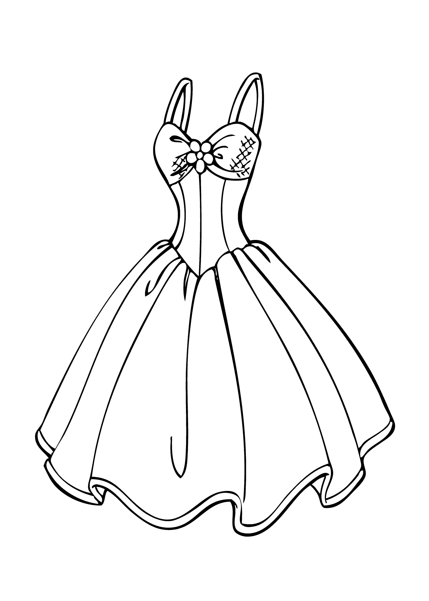 Wedding Dress Coloring Pages
 Wedding dress coloring page for girls printable free