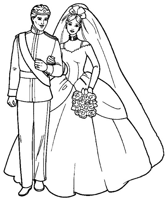 Wedding Dress Coloring Pages
 The Wedding Dresses Princess Coloring Sheet to Print