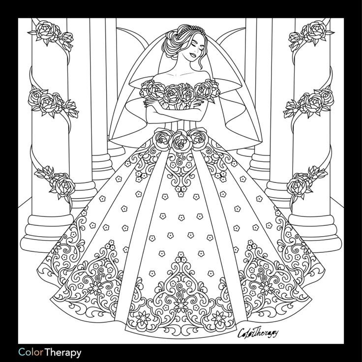 Wedding Dress Coloring Pages
 308 best Fashion Coloring Pages for Adults images on