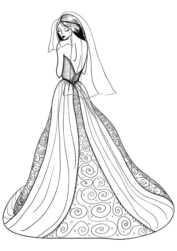 Wedding Dress Coloring Pages
 Free Printable Coloring Pages for Girls