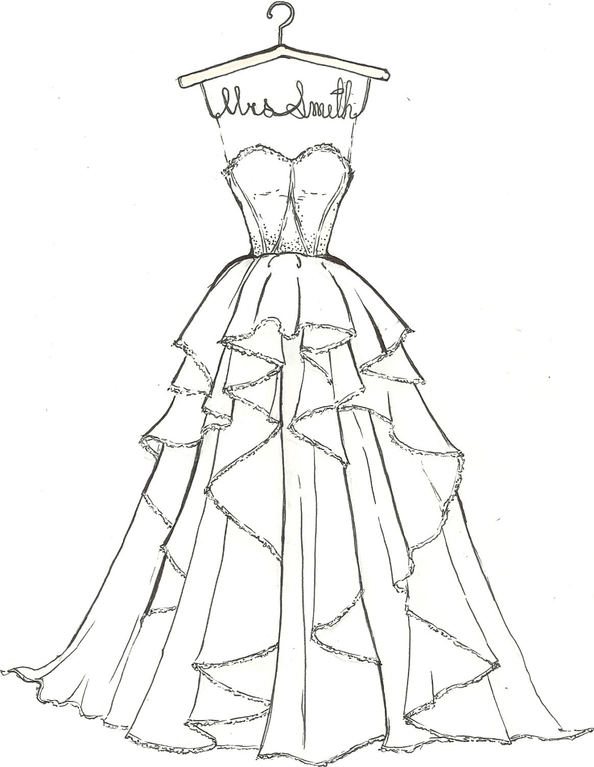 Wedding Dress Coloring Pages
 Unavailable Listing on Etsy