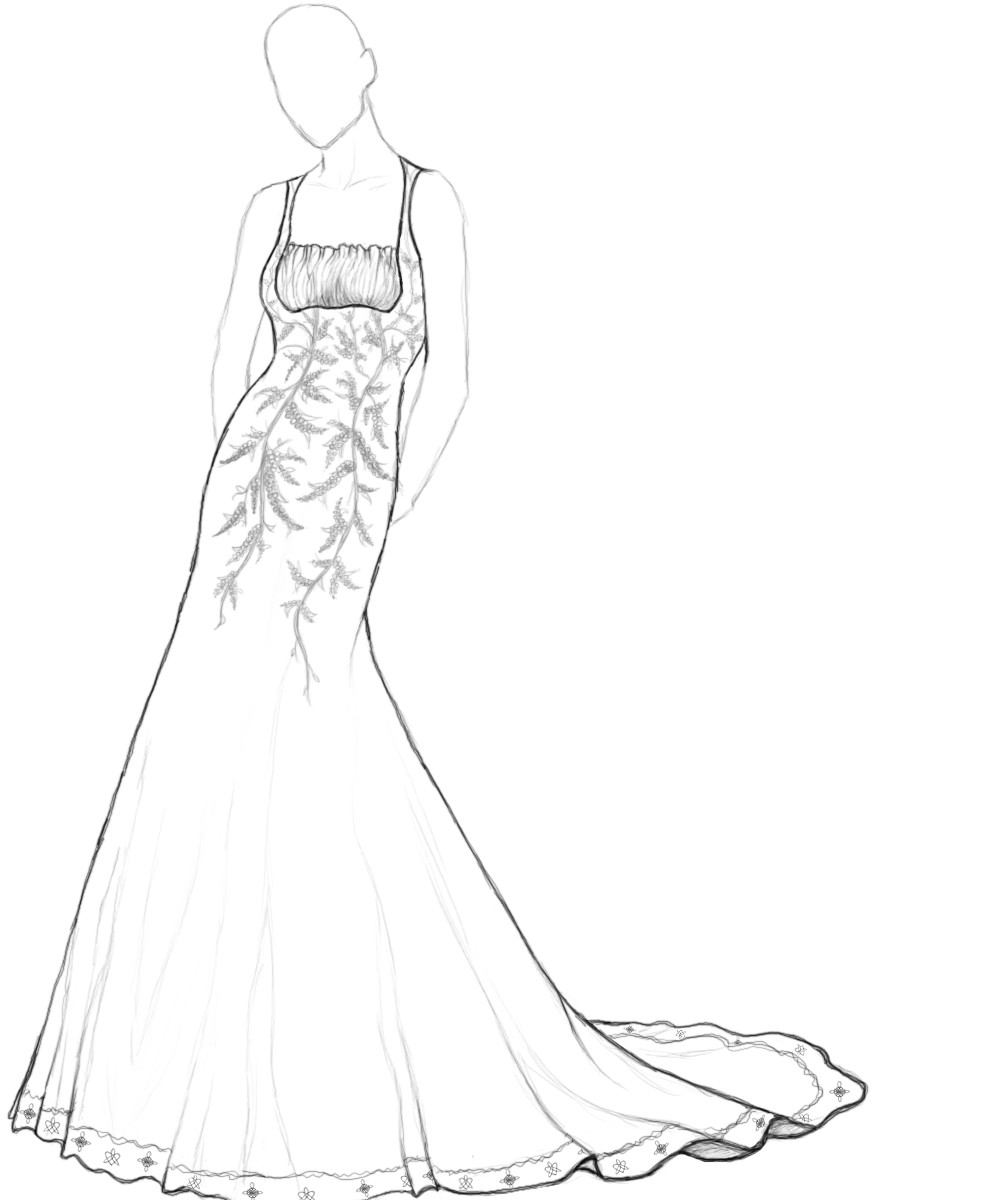 Wedding Dress Coloring Pages
 Jeaule s Wedding Dress by gncowner on DeviantArt