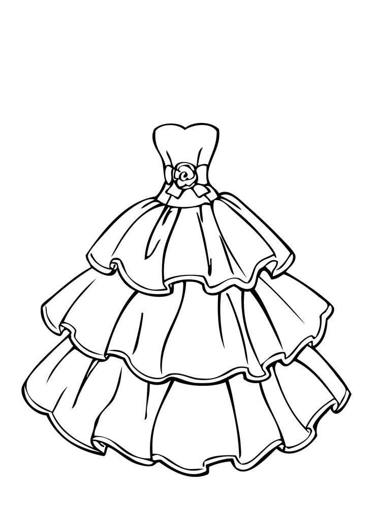 Wedding Dress Coloring Pages
 88 best images about Clothing Dress Coloring For Adults