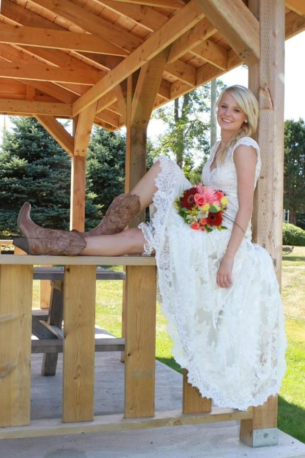 Wedding Dresses With Cowboy Boots
 How to Wear Cowboy Boots with a Wedding Dress McKinney s