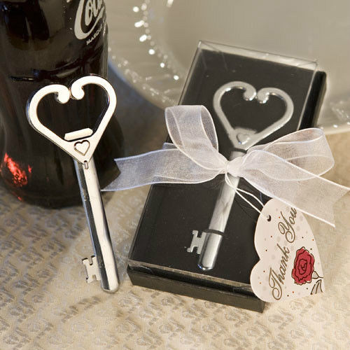 Wedding Favor Bottle Opener
 80 Heart Accented Key Bottle Opener Bridal Shower wedding