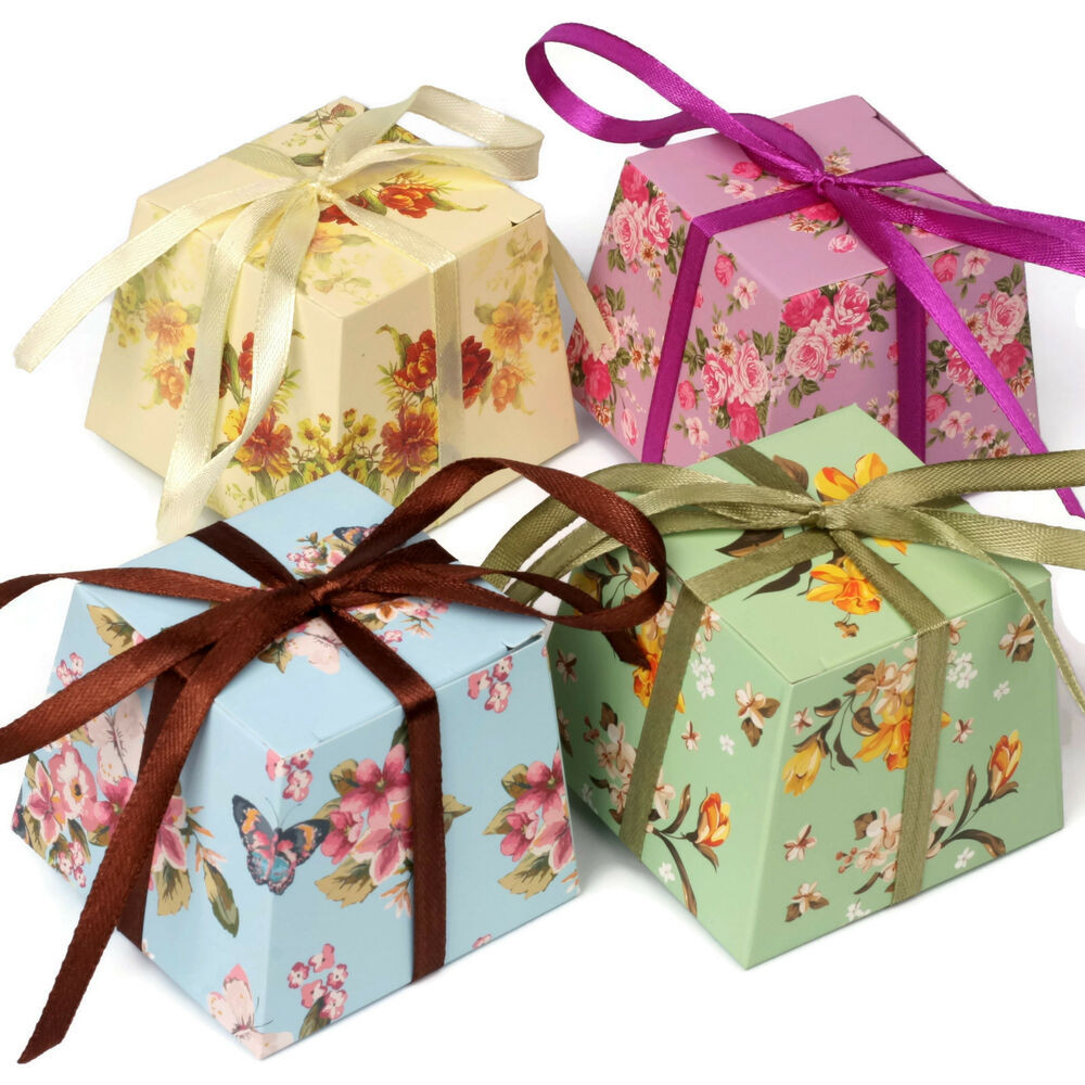 Wedding Favor Boxes
 FLORAL Vintage Small GIFT BOXES Wedding Favour Chocolates