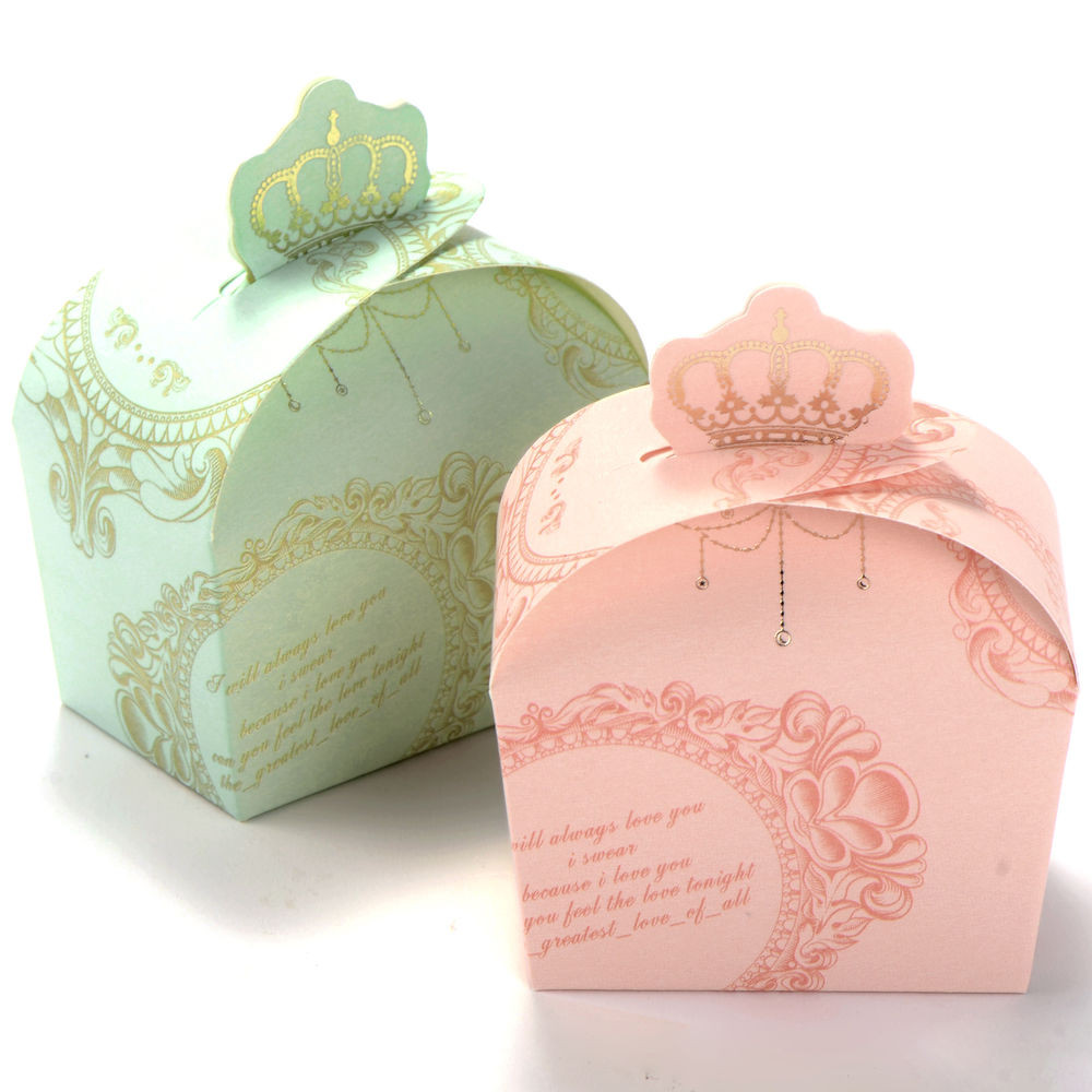 Wedding Favor Boxes
 50pcs Wedding Favor Candy Box Royal Crown Design Gift
