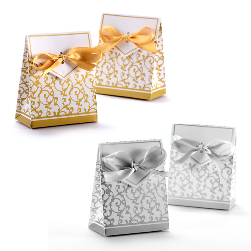 Wedding Favor Boxes
 50pcs Candy Boxes With Ribbon Wedding Party Favor Gift Box