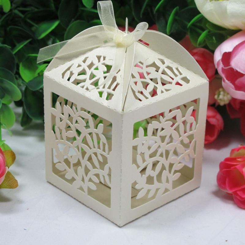 Wedding Favors Boxes
 Laser Cut Leaf Wedding Favor Box Wedding Box line with