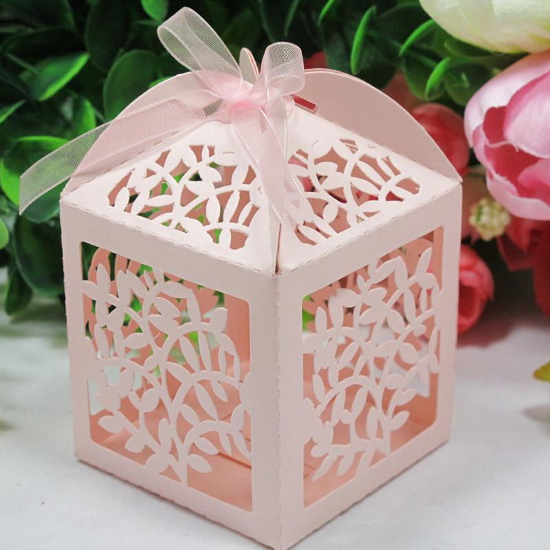 Wedding Favors Boxes
 2019 Laser Cut Favor Candy Gift Boxes With Ribbon For