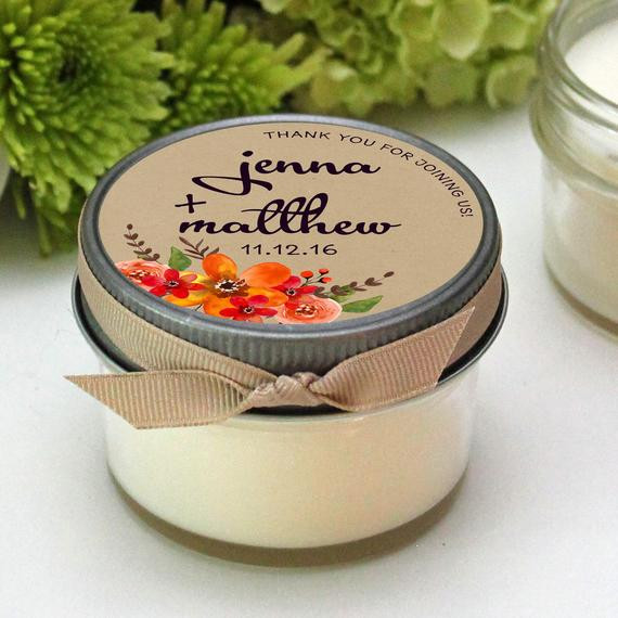 Wedding Favors Candles
 Wedding Favor Candles Fall Bouquet Label Design Fall