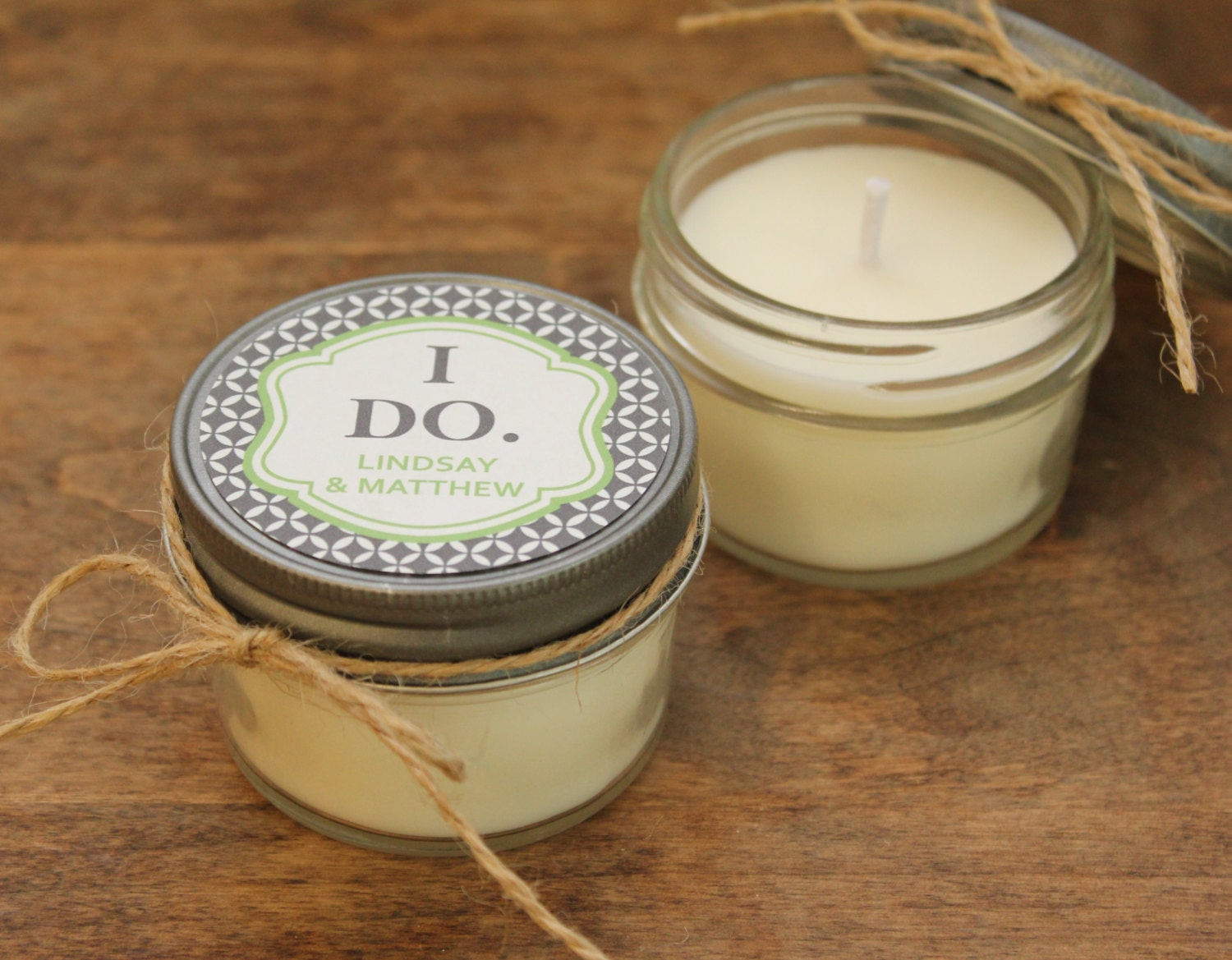 Wedding Favors Candles
 Set of 12 4 oz Soy Candle Wedding Favors I Do Label by
