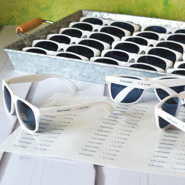 Wedding Favors Sunglasses
 Personalized White Frame Wedding Sunglasses Favors