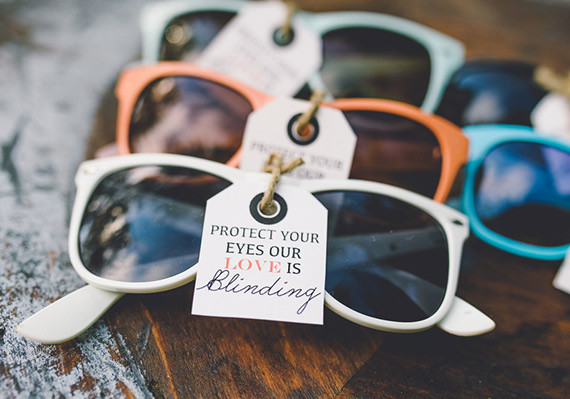 Wedding Favors Sunglasses
 Summer Ohio wedding inspiration