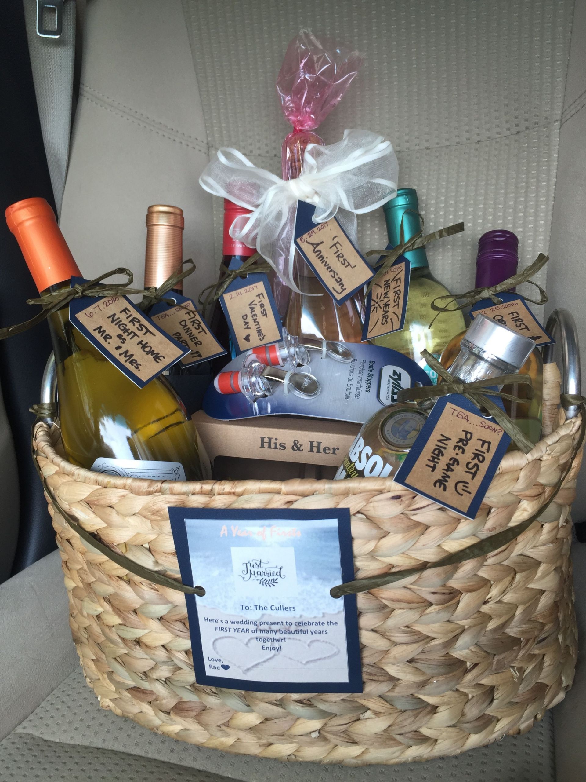Wedding Gift Baskets Ideas
 A year of firsts The BEST and easiest wedding present for