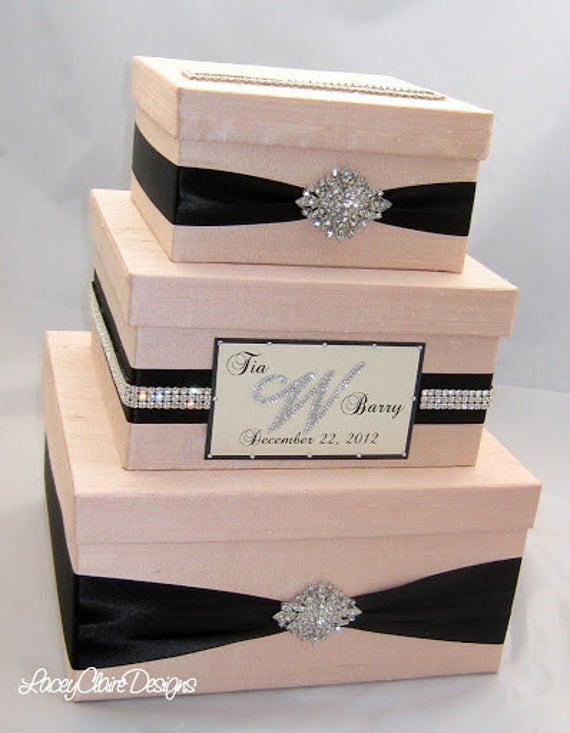 Wedding Gift Boxes Ideas
 Wedding Gift Box Bling Card Box Blush Pink Wedding Box