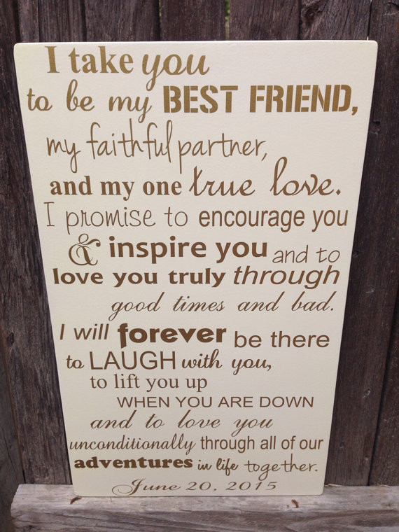 Wedding Gift Ideas For Husband
 First Anniversary Gift for Him Wedding Vows Sign by