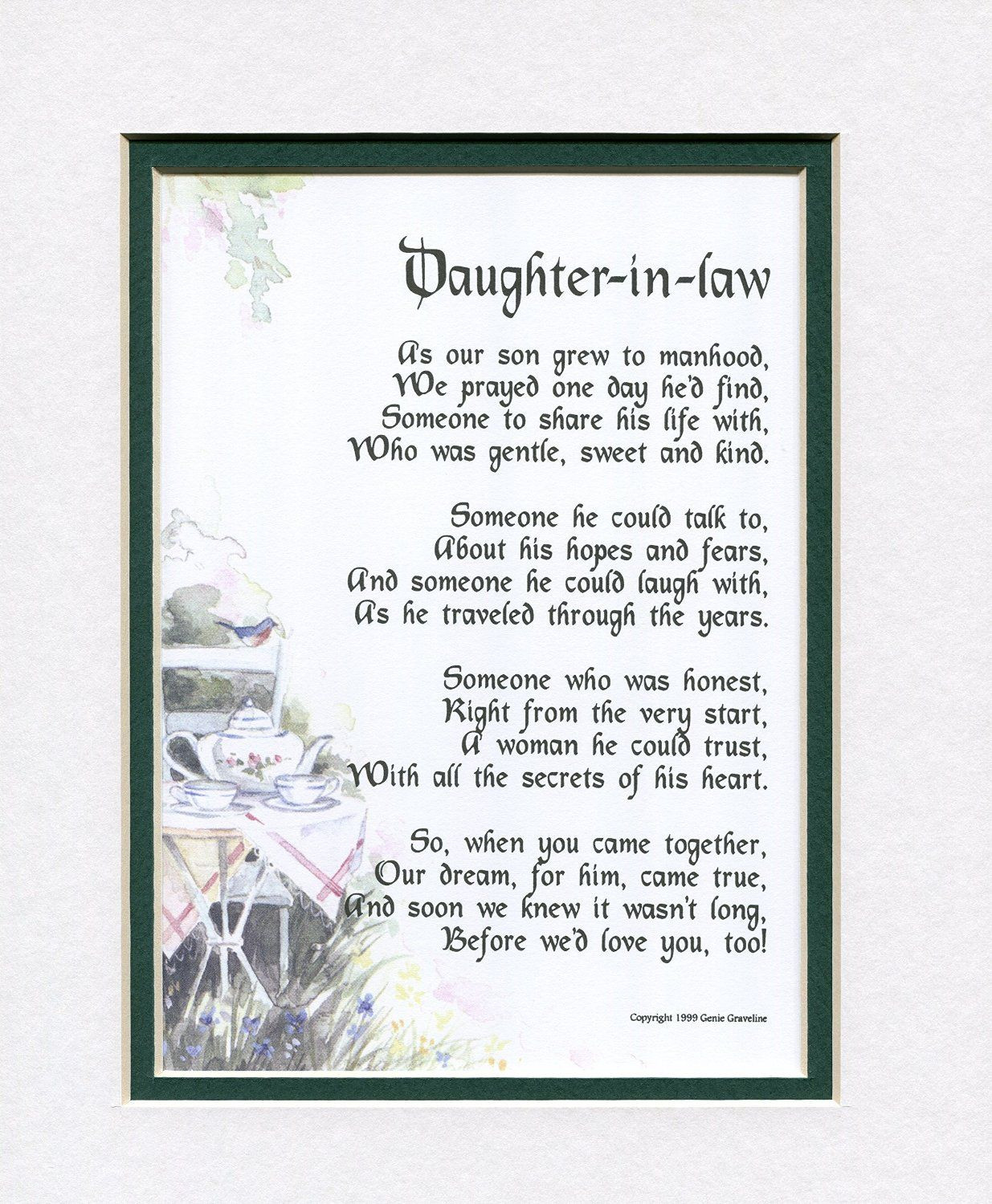 Wedding Gift Ideas For Son And Daughter In Law
 Amazon A Gift For A Daughter in law 89 Touching