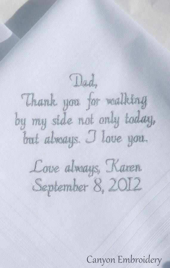 Wedding Gifts For Dad
 Wedding Gift for Dad Embroidered Wedding Handkerchief Gift