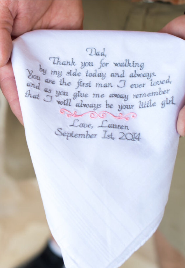 Wedding Gifts For Dad
 Gift for Dad Wedding Gifts Embroidered Wedding Handkerchief